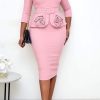 Dresses female | Commuter Three Dimensional Decorative Fake Two Piece Midi Dress