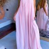 Jumpsuits & Rompers female | Casual Backless Solid Chiffon Wide Leg Jumpsuit