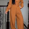 Jumpsuits & Rompers female | Casual Solid Color Loose Sexy Woven Jumpsuit