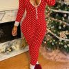 Jumpsuits & Rompers female | Sexy Polka Dot Print Plus Size Bodysuit Home Bodysuit