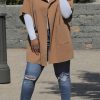 Tops & Outerwear female | Casual Loose Pocket Hooded Cape Coat Camel