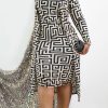 2-Pieces female | Temperament Pattern Print Cardigan Dress Suits Multicolor