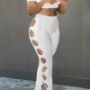 2-Pieces female | Chic Solid Hollow Out Two-Piece Set White