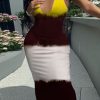 Dresses female | V-Neck Color Striped Maxi Dress