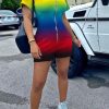 Jumpsuits & Rompers female | Sporty Fashion Rainbow Color Zipper Romper Yellow