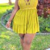 Dresses female | Plus Size Lace Patched Tiered Mini Dress