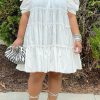 Dresses female | Fashion Push Sleeve Splicing Large A Swing Dress White