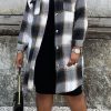 Tops & Outerwear female | Popular Plaid Plus Size Single Breasted Mid Length Coat Multicolor