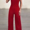 Jumpsuits & Rompers female | F Ion Asymmetric Bandage Backless High Waist Jumpsuit