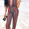 Jumpsuits & Rompers female | Classic Fashion Printed Suspender Halter Jumpsuit Multicolor