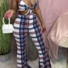 Jumpsuits & Rompers female | No More Excuses Plaid Flared Jumpsuit