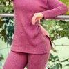 2-Pieces female | Casual Lapel Slim Fit Solid Sweater Set