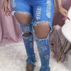 Bottoms female | Personalized Ripped Skinny Split Jeans