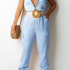 Jumpsuits & Rompers female | Fashion Sleeveless Workwear Jumpsuit Simple Casual Slim Fit Jumpsuit