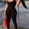 Jumpsuits & Rompers female | Sexy Solid Color Stretch Slim Fit Sling Jumpsuits