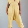 Jumpsuits & Rompers female | Fashion Solid Color Lace-Up Sleeveless Drop Crotch Jumpsuit