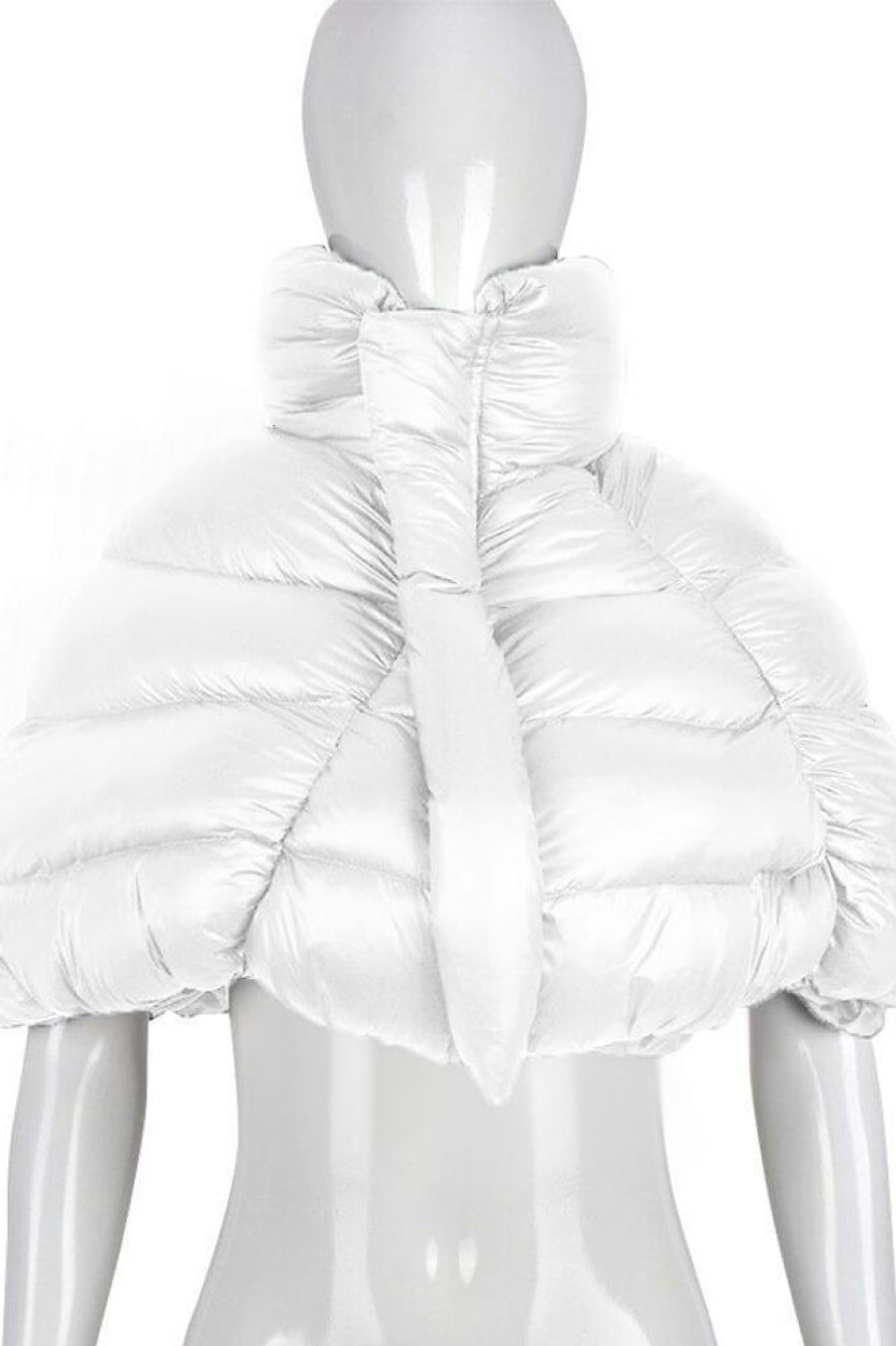 Tops & Outerwear female | Fashion Irregular Stand Collar Zipper Fluffy Warm Cotton Clothes White