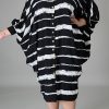 Dresses female | Plus Size Irregular Striped Batwing Sleeve Button Shirt Dress