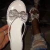 Accessories female | Fashion Bow Diamond Flat Flip-Flops