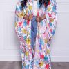 Tops & Outerwear female | On-Trend Floral Print Batwing Sleeves Loose Long Jacket Pink