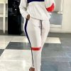 2-Pieces female | Plus Size Sporty Striped Colorblock Side Pocketed Pants Set