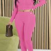 2-Pieces female | Sexy Navel-Baring Solid Color Trousers Suit