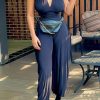 Jumpsuits & Rompers female | Backless Bandage V-Neck Sleeveless Jumpsuit