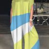 Jumpsuits & Rompers female | Colorblock Printed Loose Straight Wide Leg Pocket Jumpsuit Multicolor