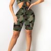 Jumpsuits & Rompers female | Street Fashion Print V-Neck Cutout Romper