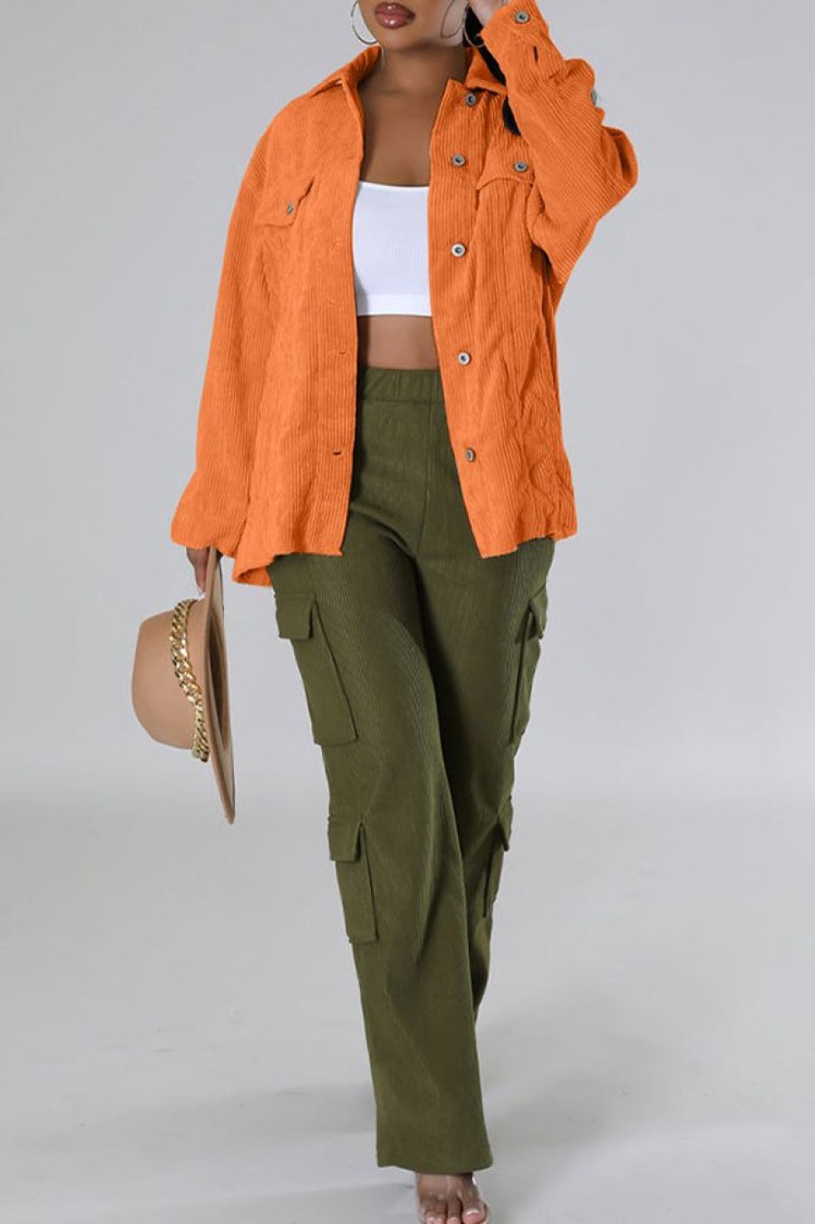 Tops & Outerwear female | Casual Corduroy Pocket Jacket