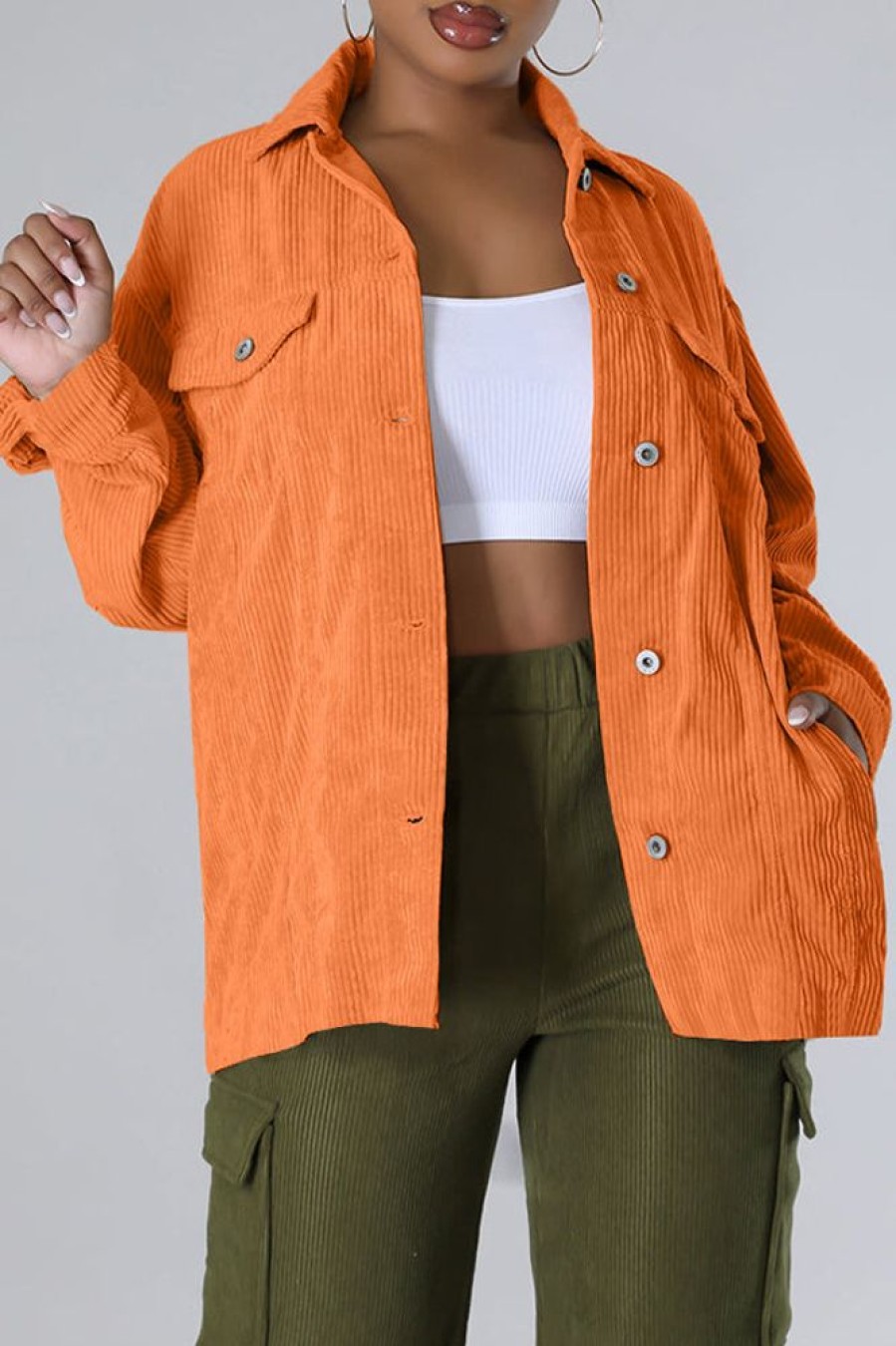 Tops & Outerwear female | Casual Corduroy Pocket Jacket