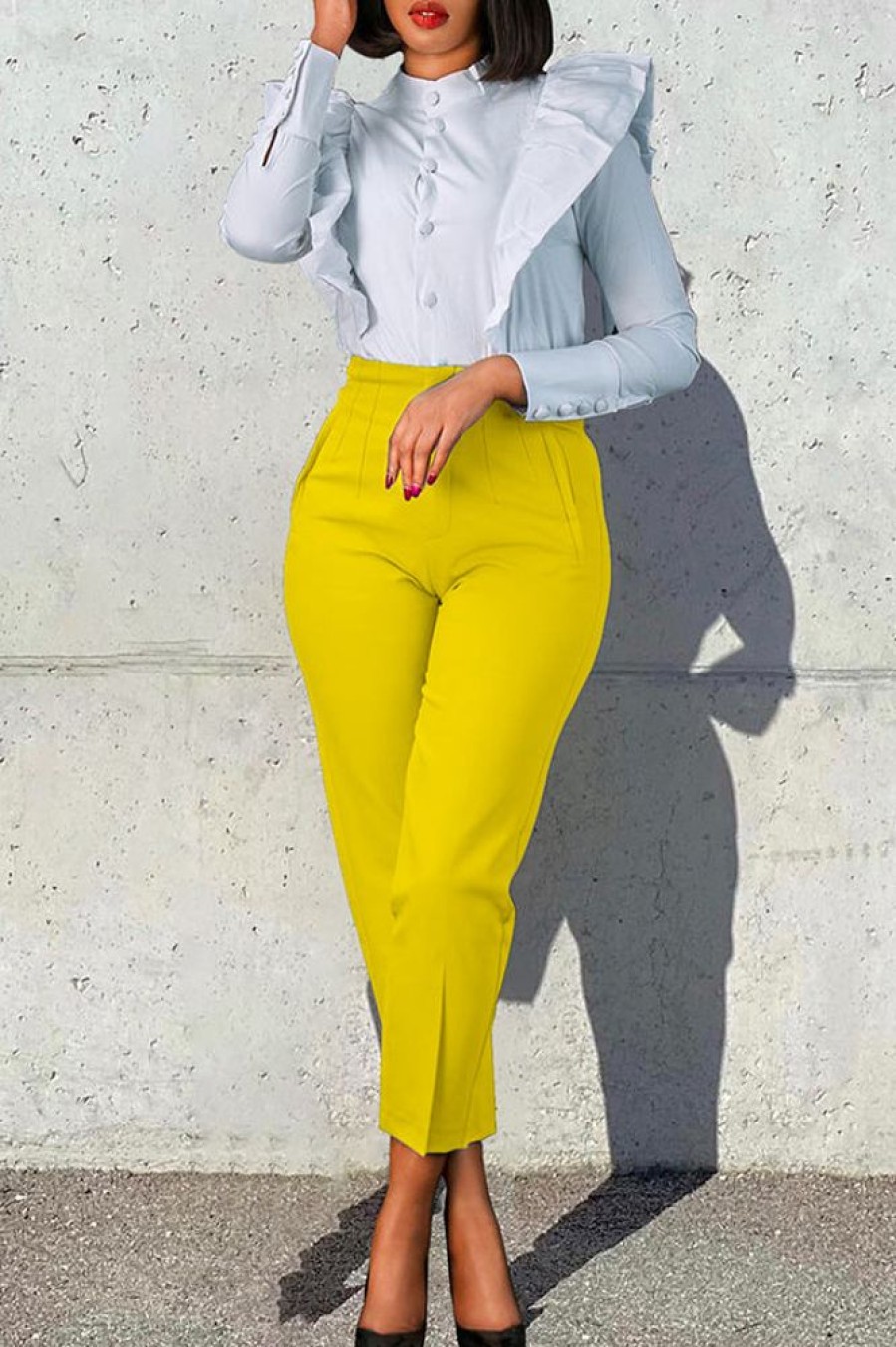 Bottoms female | Temperament Casual Straight High Waist Trousers