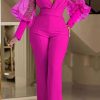 Jumpsuits & Rompers female | V-Neck High Waist Mesh Panel Long Sleeve Slim Fit Jumpsuit