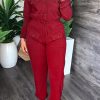 Jumpsuits & Rompers female | Simple Solid Color Pocket Shirt Collar Lace-Up Cargo Jumpsuits