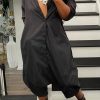 Jumpsuits & Rompers female | Casual Loose Button Front Harem Jumpsuit Black