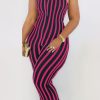 Jumpsuits & Rompers female | Sexy Striped Backless Suspender Jumpsuit