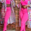 Tops & Outerwear female | Bohemian 3/4 Sleeves Collarless Plus Size Long Cardigan