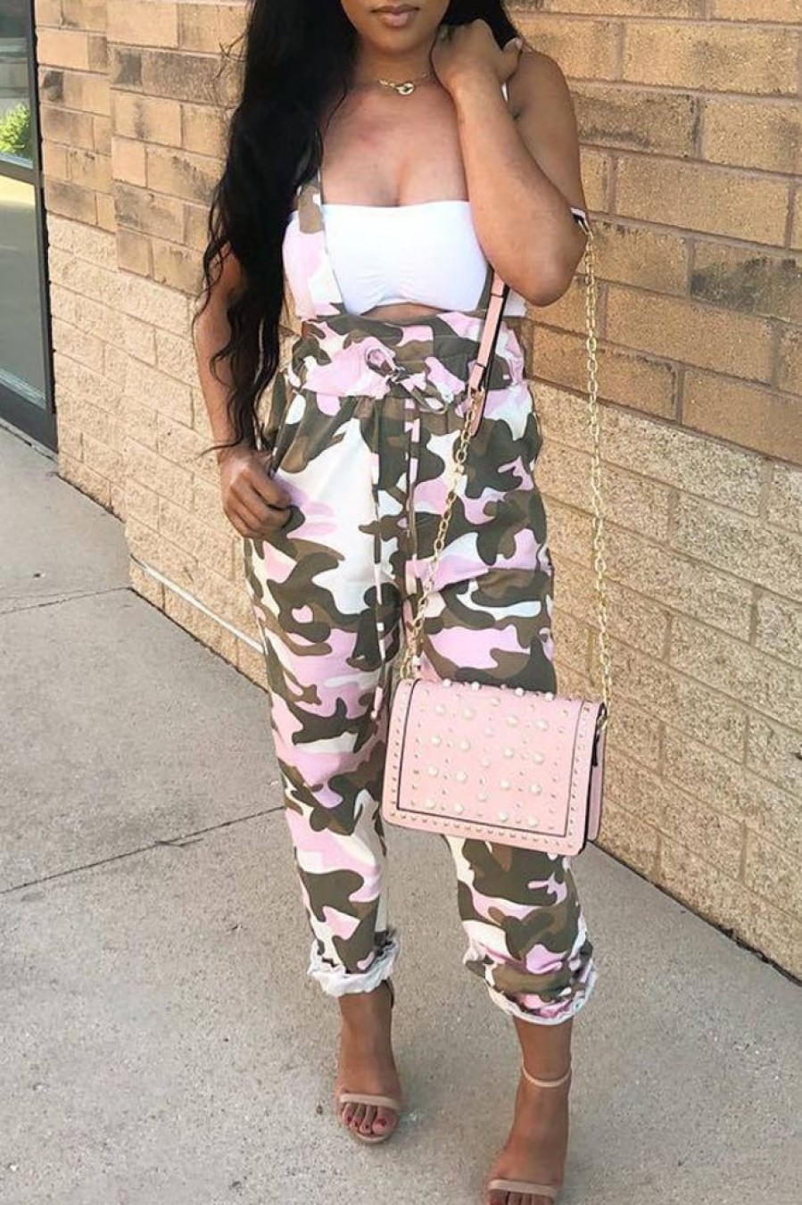 Jumpsuits & Rompers female | Casual Camouflage Overalls