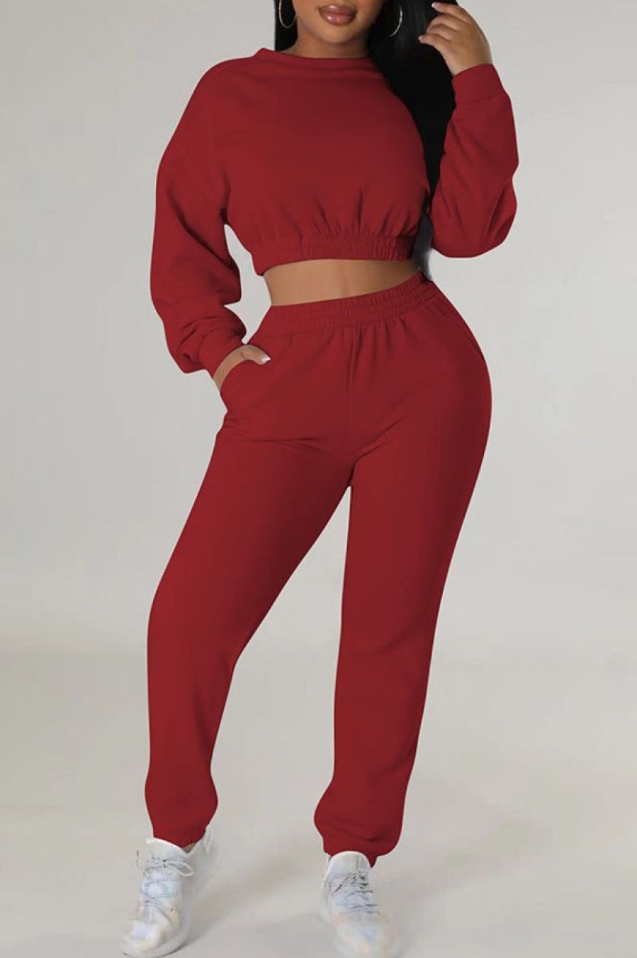 2-Pieces female | Casual Solid Color Sweater Two-Piece Set