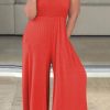 Jumpsuits & Rompers female | Fashion Casual Solid Color Loose Suspender Jumpsuit