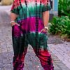 Jumpsuits & Rompers female | Fashion Tie Dye Pocket Loose Jumpsuit