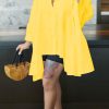 Tops & Outerwear female | Fashion Batwing Sleeve Solid Color Slit Irregular Loose Blouse