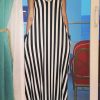 Dresses female | F Ion V-Neck Sleeveless Casual Loose Striped Long Dress