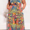 Jumpsuits & Rompers female | Plus Size Multi-Color Print Halter Jumpsuit