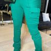 Bottoms female | Casual Slim Lace-Up Plain Sweatpants Green