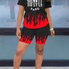 2-Pieces female | Street Fashion Letter Print Two-Piece Set