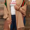 Tops & Outerwear female | Casual Striped Split Joint Tassel Cape Coat Khaki