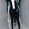 Jumpsuits & Rompers female | Sexy Artificial Up Mandarin Collar Zipper Slim Fit Jumpsuit Black