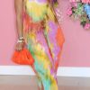 Dresses female | Summer Beachy Tie Dye Maxi Dress