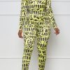 Jumpsuits & Rompers female | Trend Creative Letter Print Long Sleeve Slim Fit Stretch Jumpsuits